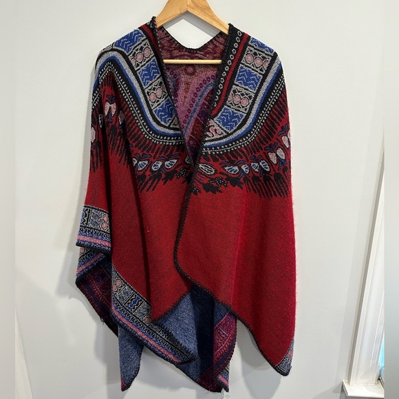 Multicolored Waterfall Sweater Cardigan Shawl One Size - Picture 1 of 7